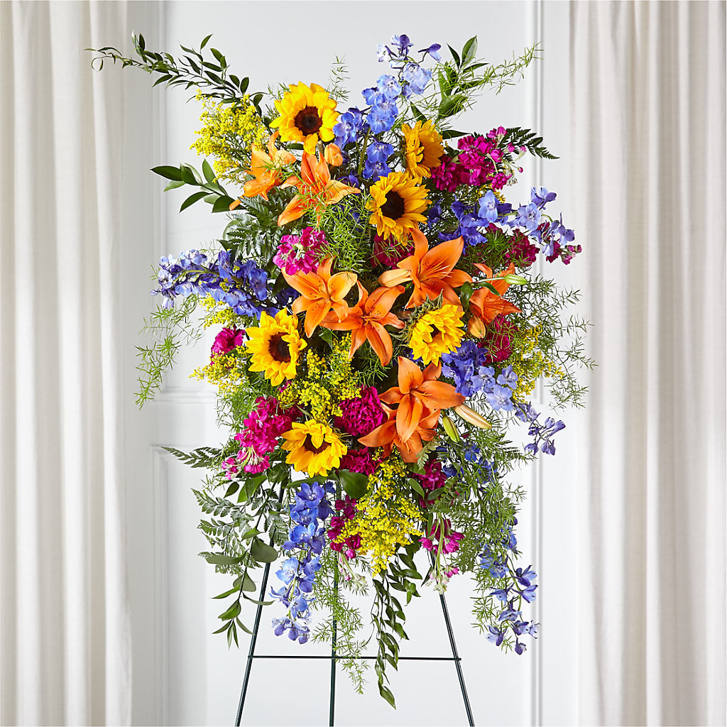 Sunlit Memories Standing Spray (Standard) – Flowers By Marvin, Picton ON